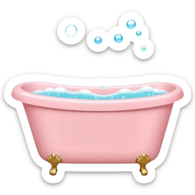 pale pink bathtub with bubbles sticker