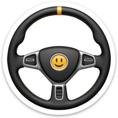 car with just a steering wheel  sticker