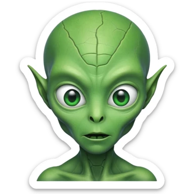 cracked face 👽 sticker