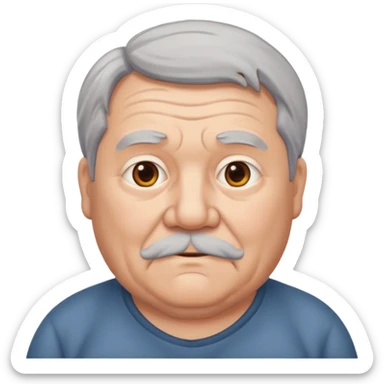 señor muy mayor gordo pelo gris sin bigote  sticker
