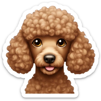 poodle marrom  com corações sticker