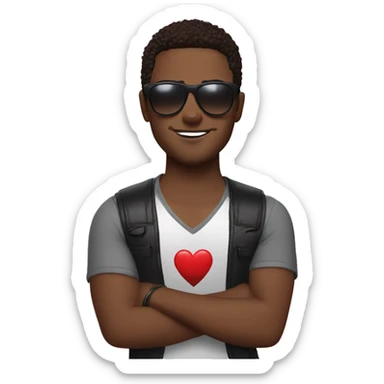 zach bryan with heart sunglasses  sticker