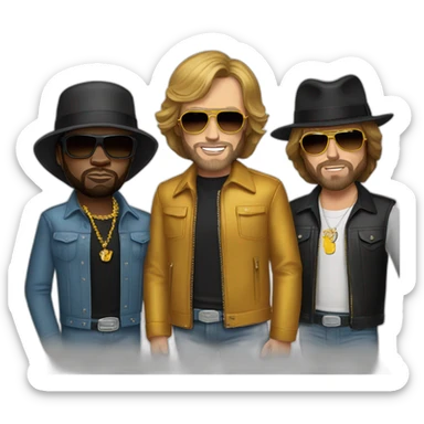 50 cent & bee gees sticker