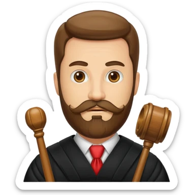 I need a man judge with beard and moustache sticker