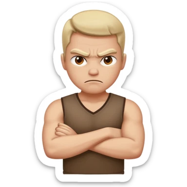 angry arms crossed sticker