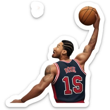 derrick rose dunking  sticker