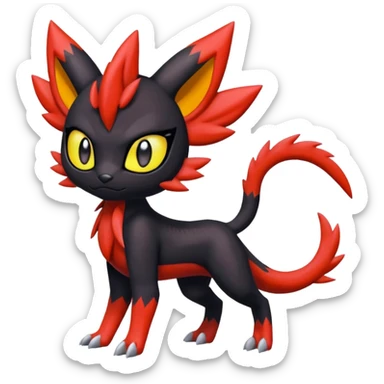 Colorful Meloetta-Litten-Guilmon-Darkrai-Pokémon-Fakémon-fusion-hybrid-creature sticker