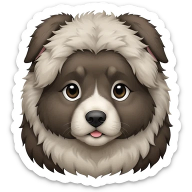 A dark-colored Caucasian Shepherd puppy with cropped ears sticker