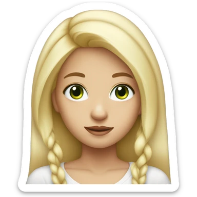 cute girl with blonde hair green eyes  sticker