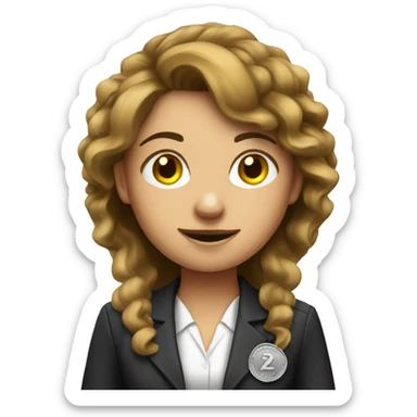 HR girl corporate with coins  sticker