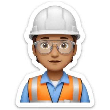 Civil engineer wearing white cap sticker