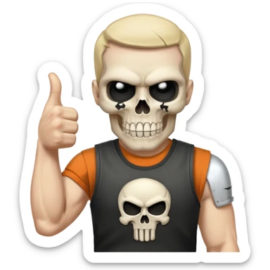Skull punisher giving thumbs up sticker