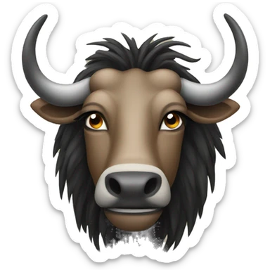 Wildebeest face sticker
