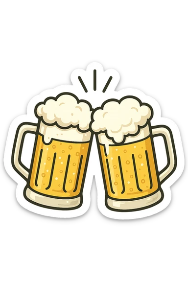 2 drink che fanno brindisi di birre sticker