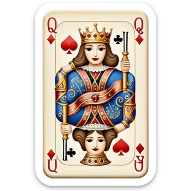 queen of clubs playing card sticker