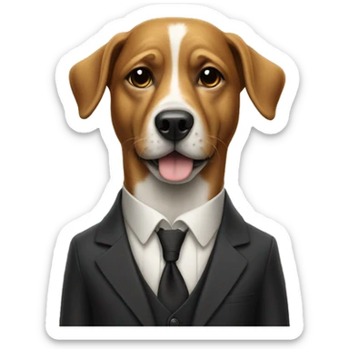 dog standing wearing a suit very distinguished gentleman sticker