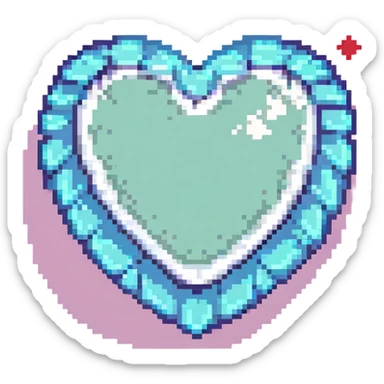 pixelated heart icon, game life, sharp edges, simple color palette, modern icon style sticker