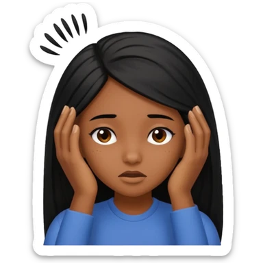 beautiful brown skin girl with itchy scalp sticker