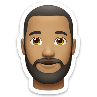 Man with beard mixed race high hairline sticker