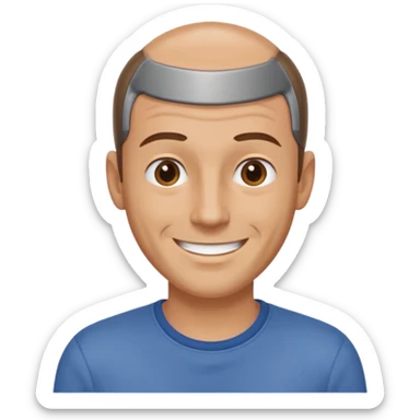 man casual clothes receding hairline sticker