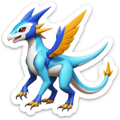Colorful Meloetta-Latios-Wargreymon-Sergal-Pokémon-Digimon-Fakémon-fusion-hybrid-creature sticker
