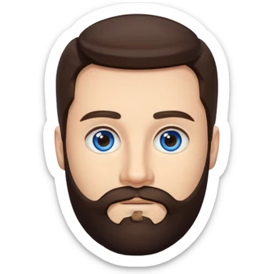 Ehren McGhehey (b.1976) with dark brown hair and beard sticker