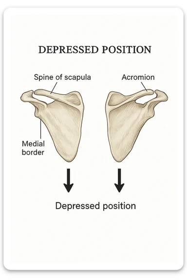 Scapole che vanno in giù depresse, viste anatomicamente. Fallo capire magari con frecce in basso più specifiche e caratteristiche sticker