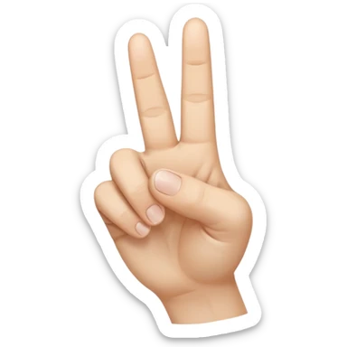 A realistic close-up photo of a right hand entering the frame from the bottom right corner, back of the hand facing the camera, pointing diagonally upwards to the left with only the thumb and index finger extended in a finger gun or L-shape gesture, other fingers closed and tucked in. sticker