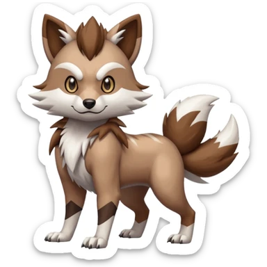 Zigzagoon-Furret-Lycanroc-fusion sticker