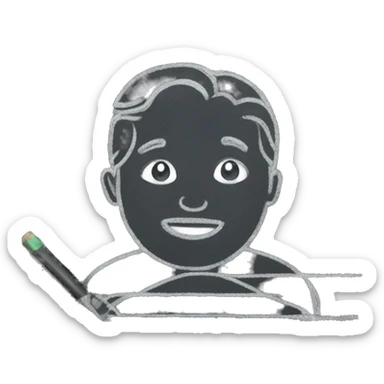 chalk writing a line sticker