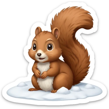 squirrel poking its head out snow sticker