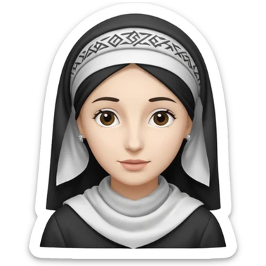 religious jewish woman with kercheif on head black and white sticker