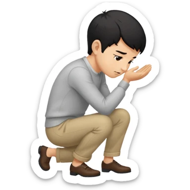 Man bowing taken from behind sticker