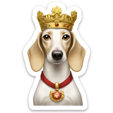 White Dachshund as Austrian emperor   sticker