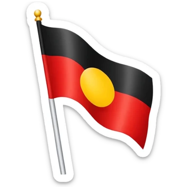 A flag which is flag black on top with red on the bottom and a yellow circle in the middle of the two halves sticker