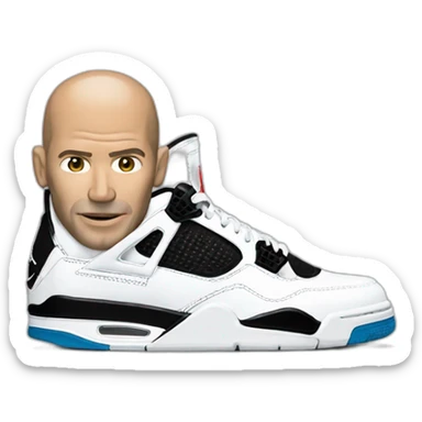 zidane head with jordan 4 sneakers on his face sticker