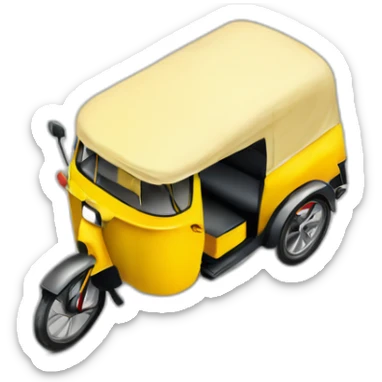 yellow auto rickshaw india from bird eye view sticker