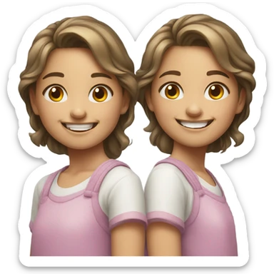 happy girl  portrait with same pic sticker