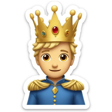 A little prince in a crown on his head sticker