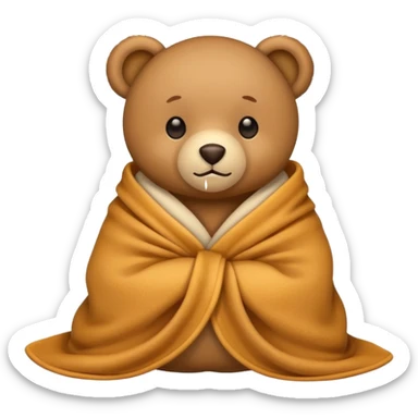 Teddy bear wrapped in a blanket  sticker