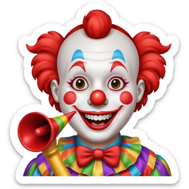  Clown with horn  sticker
