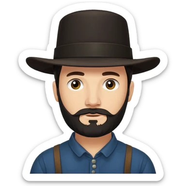 Amish man with chinstrap sticker