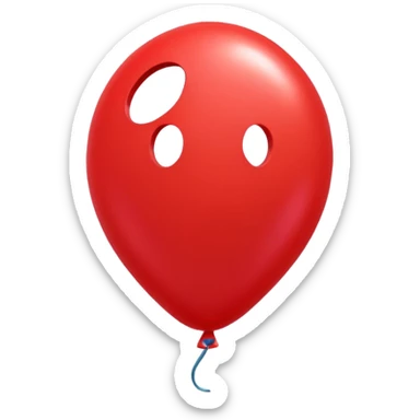 Red balloon popped by a needle sticker