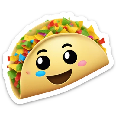 A taco filled with confetti and sunshine and a big smile ￼ sticker