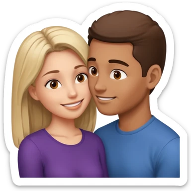 
Man head against woman head looking in their eyes sticker