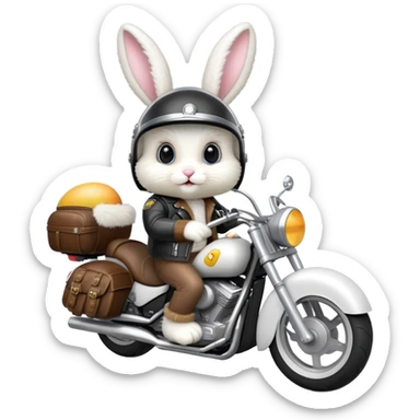 Easter bunny riding a motorcycle sticker