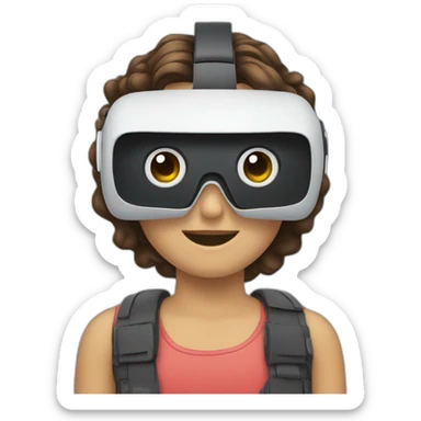 person wearing meta virtual reality goggles sticker