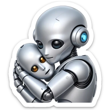 Snuggle robot sticker