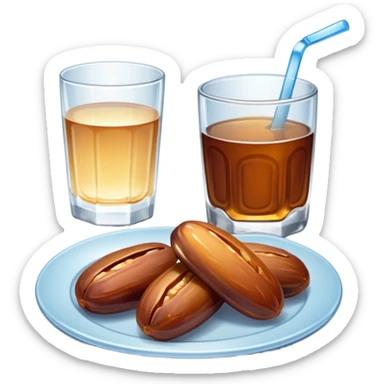 Pre-dawn meal with dates, bread, and water sticker