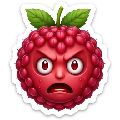 angry ugly raspberry sticker
